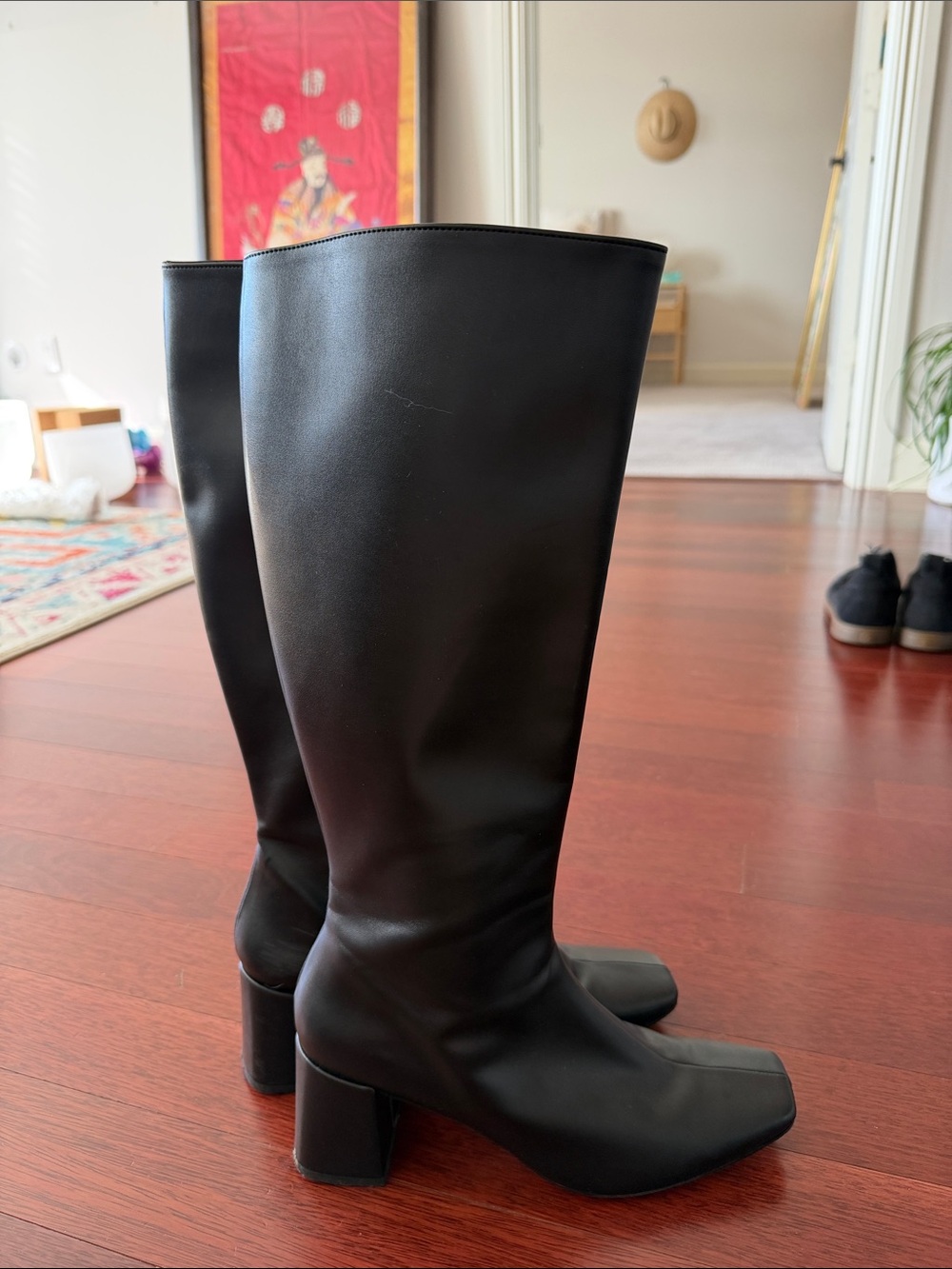 ALOHAS Black Vegan Square Toe Boots - Picture 4 of 9